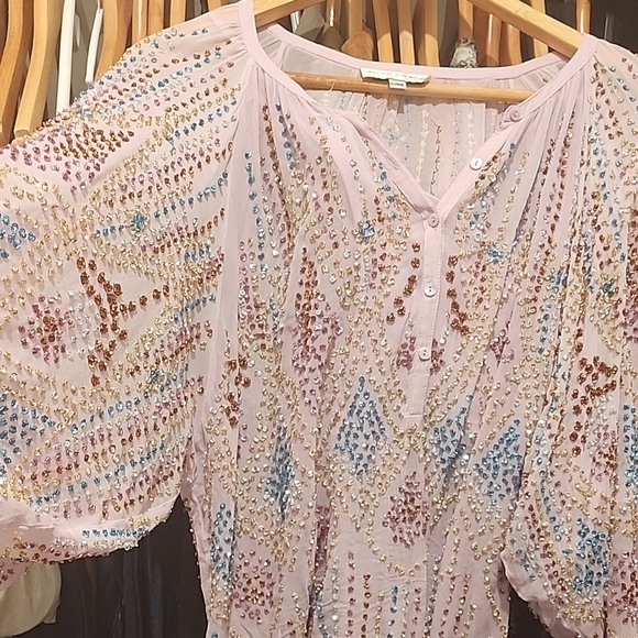 Antik Batik Pink Embellished Blouse - Picture 2 of 10